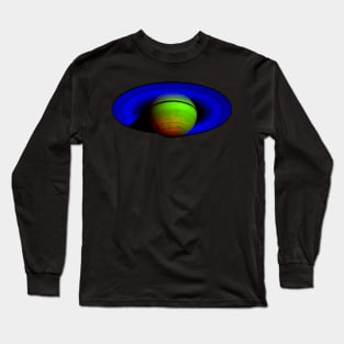 Saturn in Blue and Green Long Sleeve T-Shirt